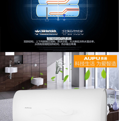 奧普(AUPU) DSZF-E2 40L電熱水器 雙膽速熱，纖薄設計，高效制熱